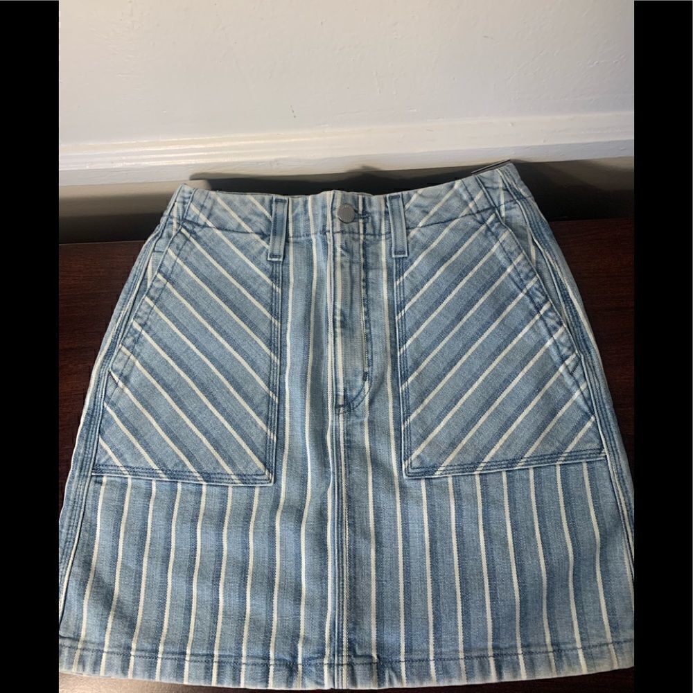 AG  Adriano Goldschmidt Women’s Lana striped denim mini skirt size 26, NWT